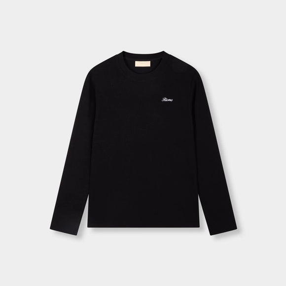 Rivero Rivero Longsleeve Signature Slim Fit Ribbed FW26 Black