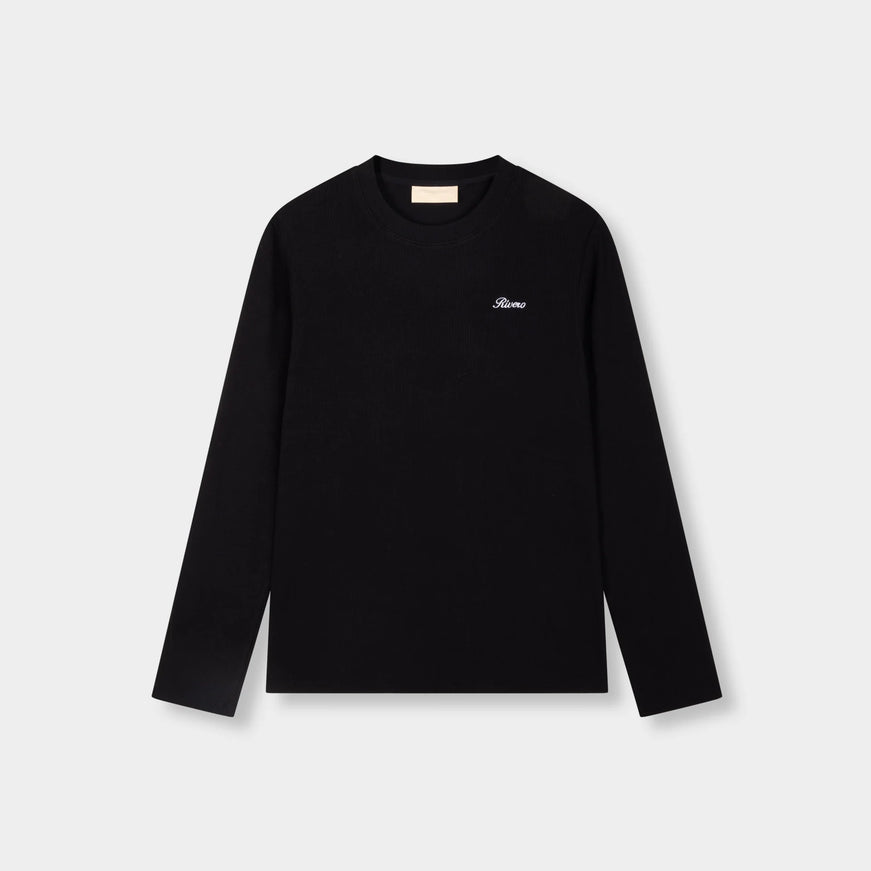 Rivero Rivero Longsleeve Signature Slim Fit Ribbed FW26 Black