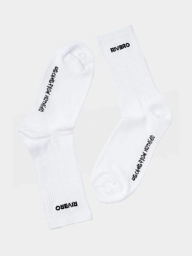 Rivero Rivero Socks Script Logo SS24 White