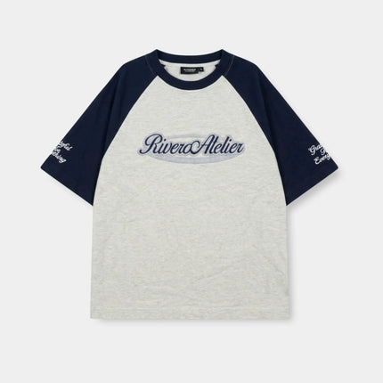 Rivero Rivero T-Shirt Raglan College SS26 Navy/Grey