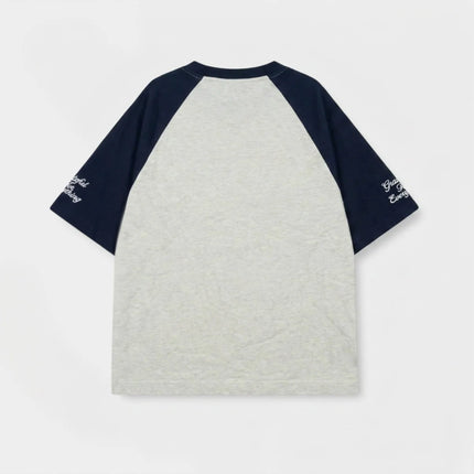 Rivero Rivero T-Shirt Raglan College SS26 Navy/Grey