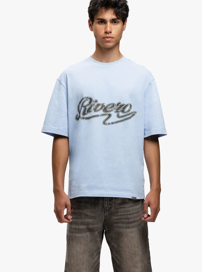 Rivero Rivero T-Shirt Script  SS25 Azure