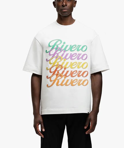 Rivero Rivero T-Shirt Signature Leather Patched SS25 White