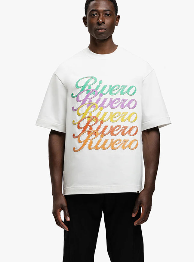 Rivero Rivero T-Shirt Signature Leather Patched SS25 White