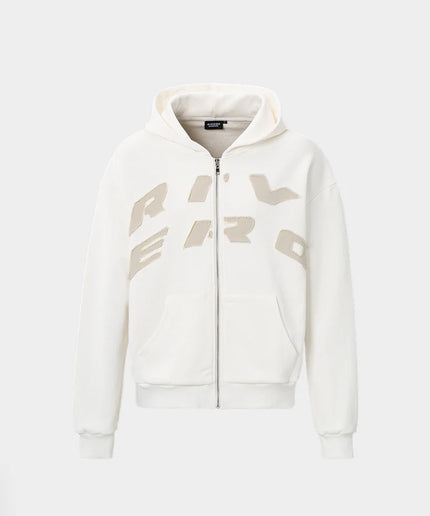 Rivero Rivero Vest Script Zip Hoodie SS24 White