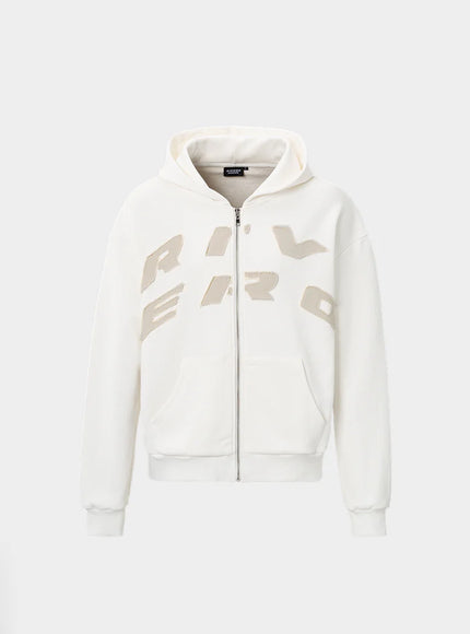 Rivero Rivero Vest Script Zip Hoodie SS24 White