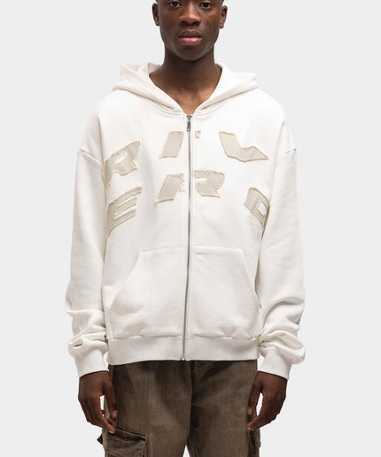 Rivero Rivero Vest Script Zip Hoodie SS24 White