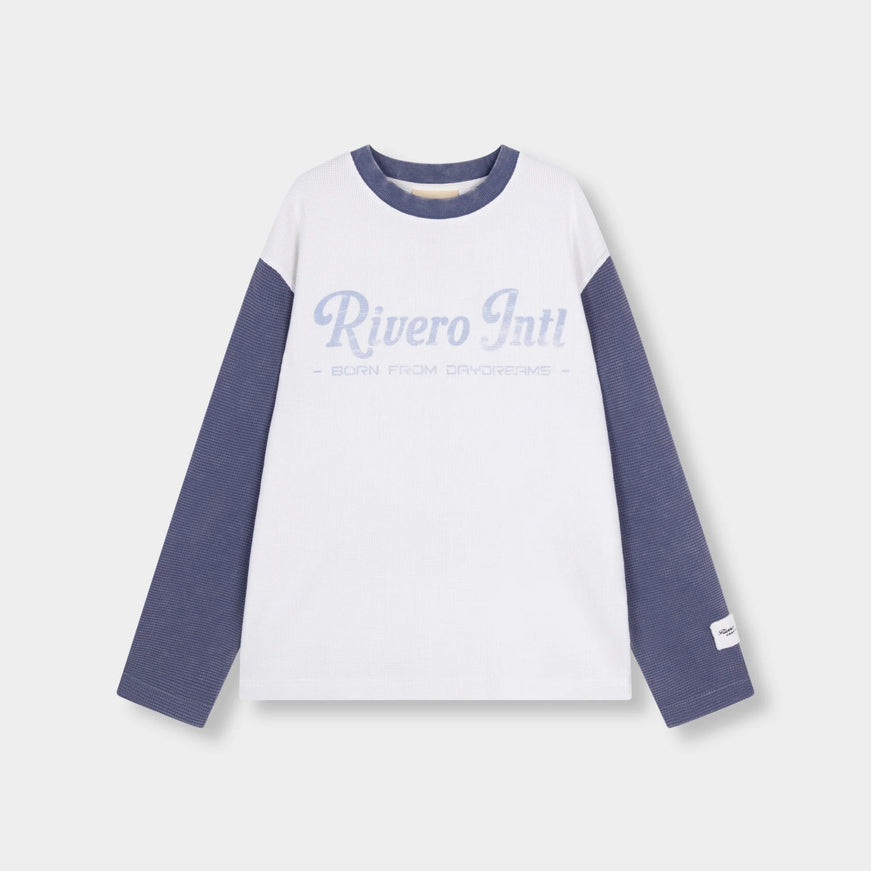 Rivero Rivero Waffle Longsleeve INTL. Contrast FW26 White/Navy