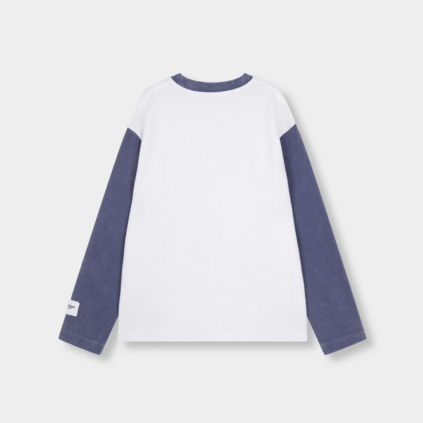 Rivero Rivero Waffle Longsleeve INTL. Contrast FW26 White/Navy