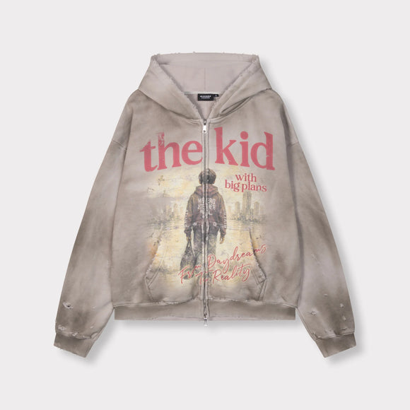 Rivero Rivero Zip Hoodie Big Plans Dirty FW26 Grey