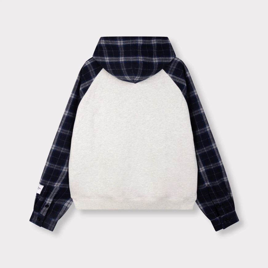Rivero Rivero Zip Hoodie Contrast Plaid FW26 Grey/Black