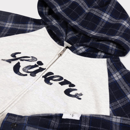 Rivero Rivero Zip Hoodie Contrast Plaid FW26 Grey/Black