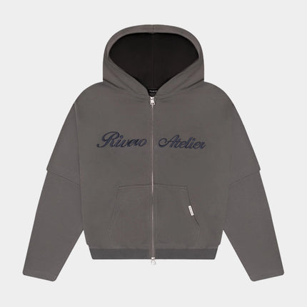 Rivero Rivero Zip Hoodie Double Layered Atelier FW25 Grey