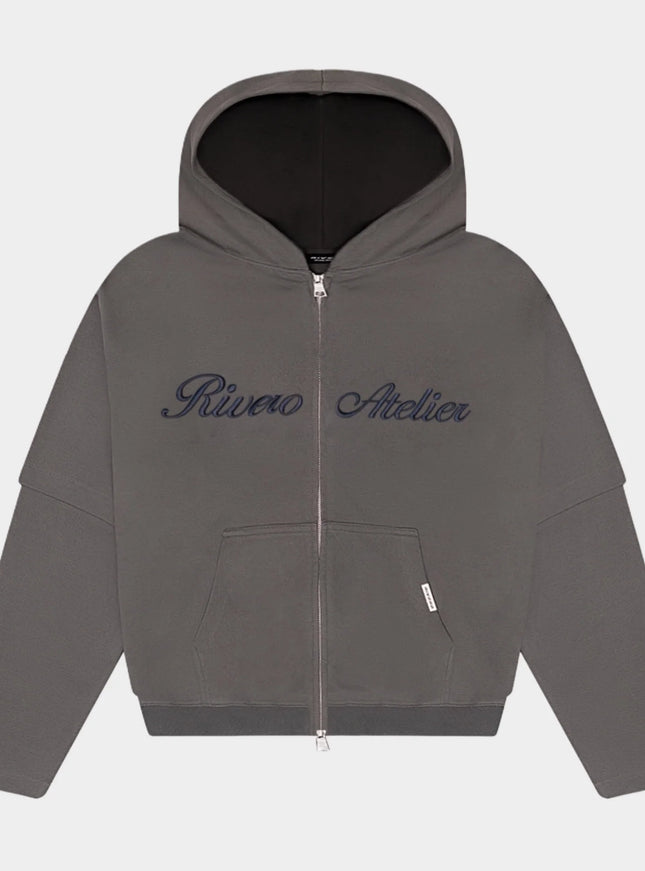 Rivero Rivero Zip Hoodie Double Layered Atelier FW25 Grey