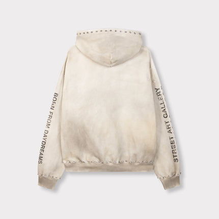 Rivero Rivero Zip Hoodie Faded Gemstone FW26 Washed White