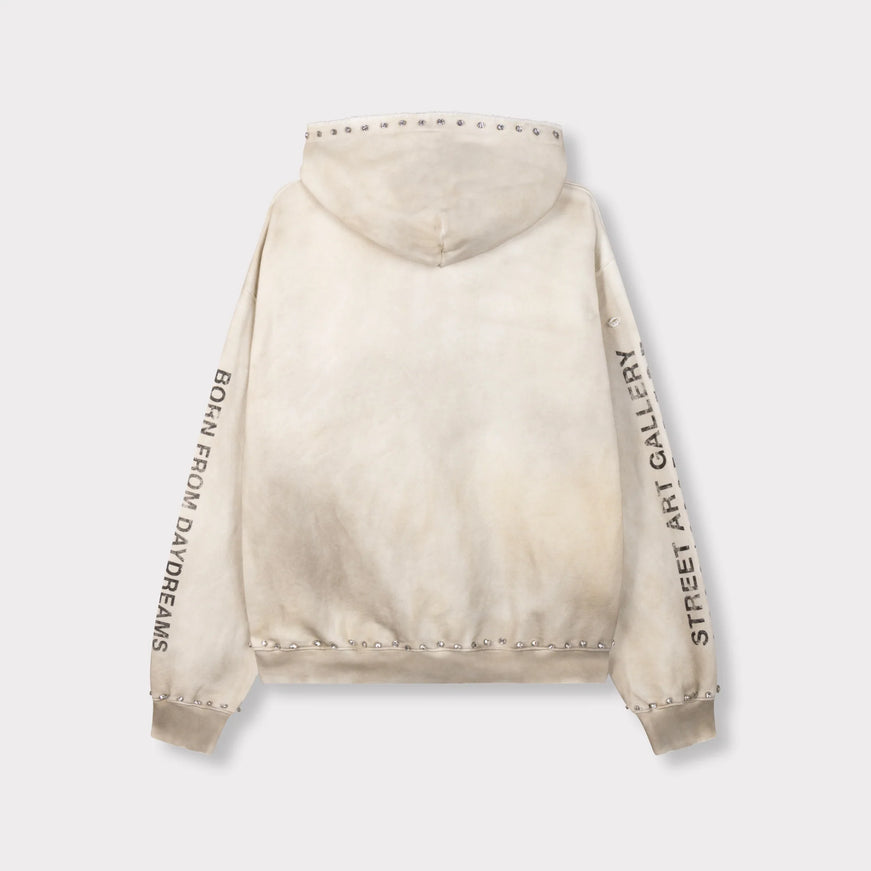 Rivero Rivero Zip Hoodie Faded Gemstone FW26 Washed White