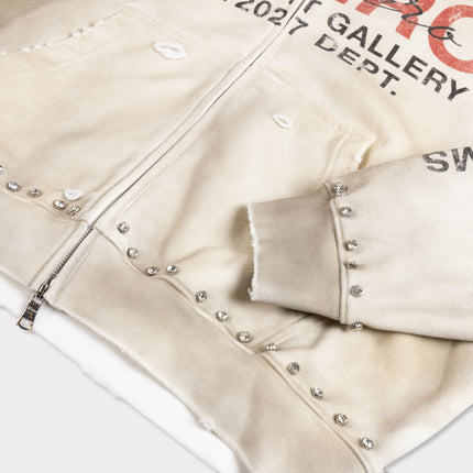 Rivero Rivero Zip Hoodie Faded Gemstone FW26 Washed White