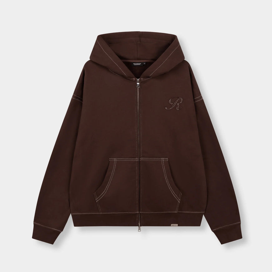 Rivero Rivero Zip Hoodie Seams FW25 Brown