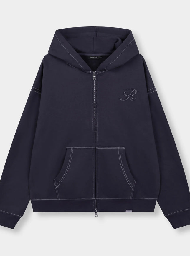 Rivero Rivero Zip Hoodie Seams FW25 Navy