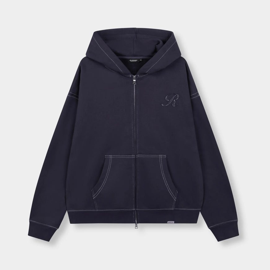 Rivero Rivero Zip Hoodie Seams FW25 Navy
