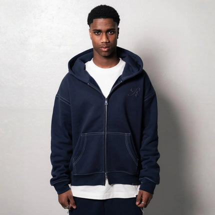 Rivero Rivero Zip Hoodie Seams FW25 Navy