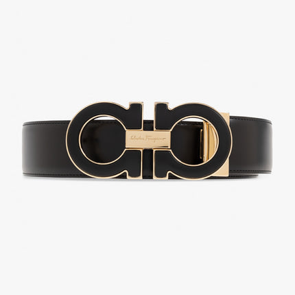Salvatore Ferragamo Salvatore Ferragamo Belt 754231 Reversible FW22 Gold/Black