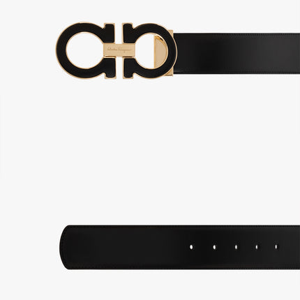 Salvatore Ferragamo Salvatore Ferragamo Belt 754231 Reversible FW22 Gold/Black