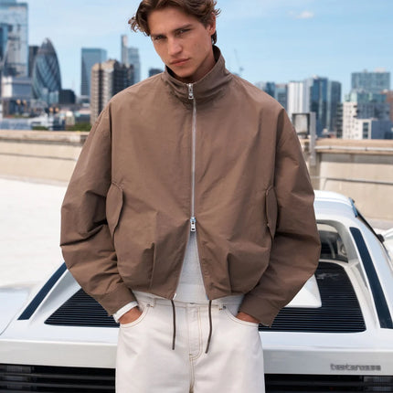 The Couture Club The Couture Club Jacket Technical Funnel Neck FW26 Brown
