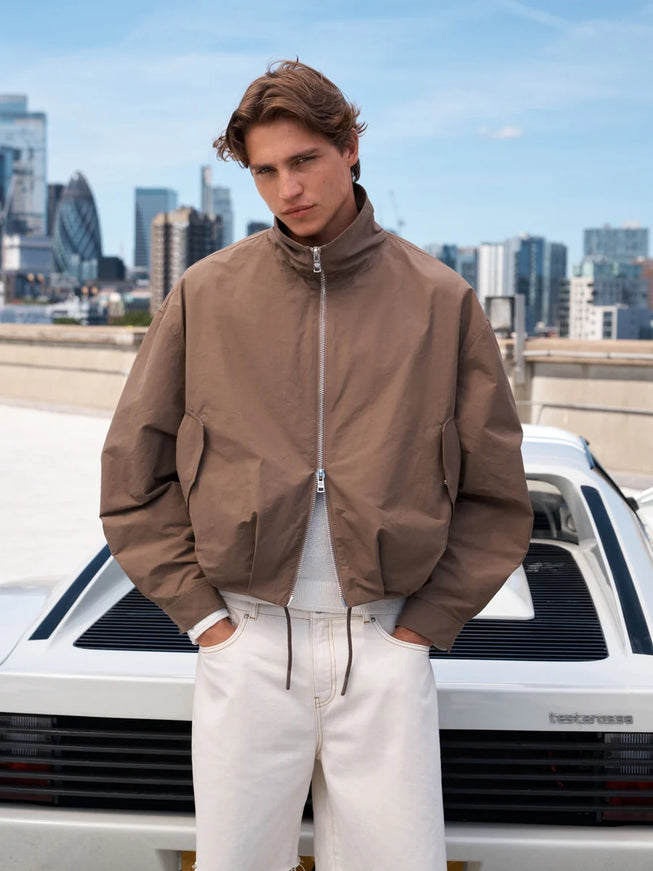 The Couture Club The Couture Club Jacket Technical Funnel Neck FW26 Brown