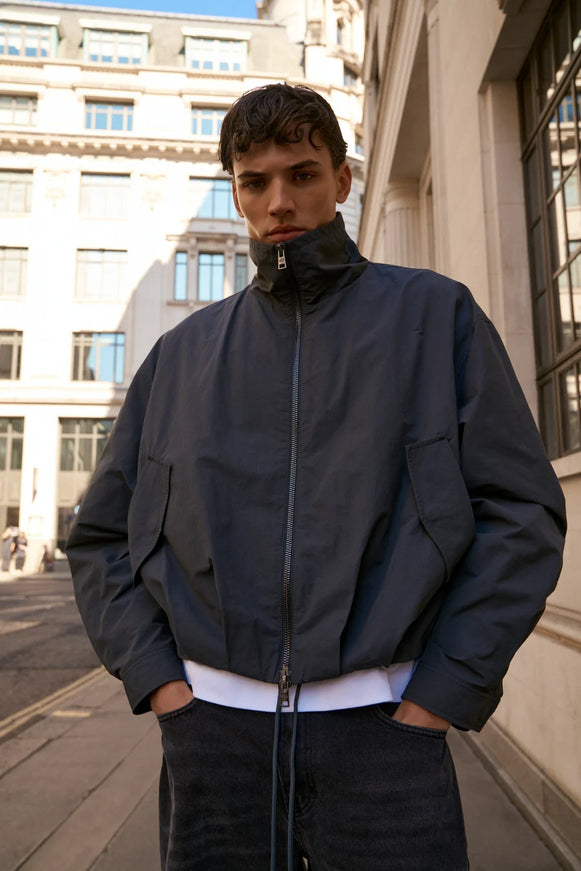 The Couture Club The Couture Club Jacket Technical Funnel Neck FW26 Charcoal