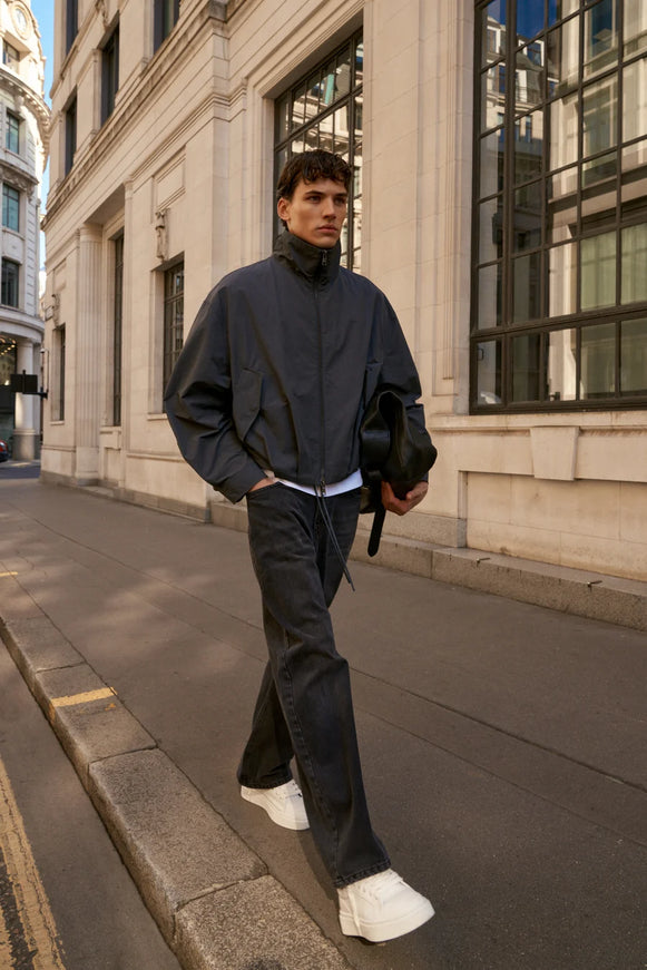 The Couture Club The Couture Club Jacket Technical Funnel Neck FW26 Charcoal