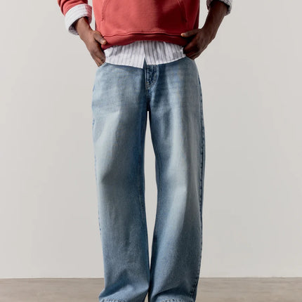 The Couture Club The Couture Club Jeans Skater FW26 Mid Stone Wash
