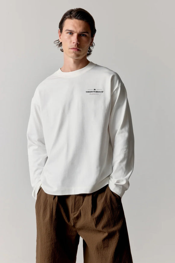 The Couture Club The Couture Club Longsleeve Copyright FW26 Off White/Brown