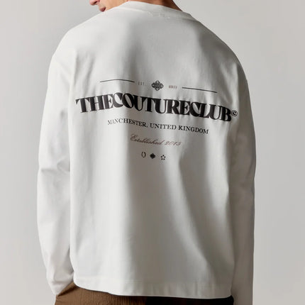 The Couture Club The Couture Club Longsleeve Copyright FW26 Off White/Brown