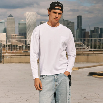 The Couture Club The Couture Club Longsleeve Lightweight Emblem FW26 White