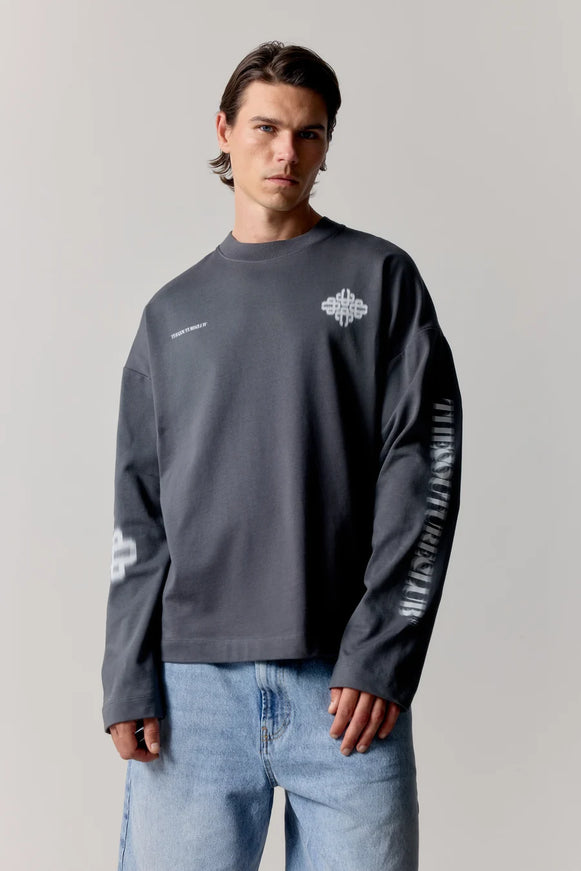 The Couture Club The Couture Club Longsleeve Motion Blurred FW26 Charcoal