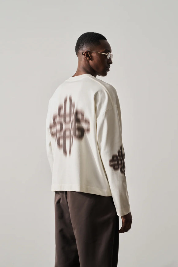 The Couture Club The Couture Club Longsleeve Motion Blurred FW26 Off White
