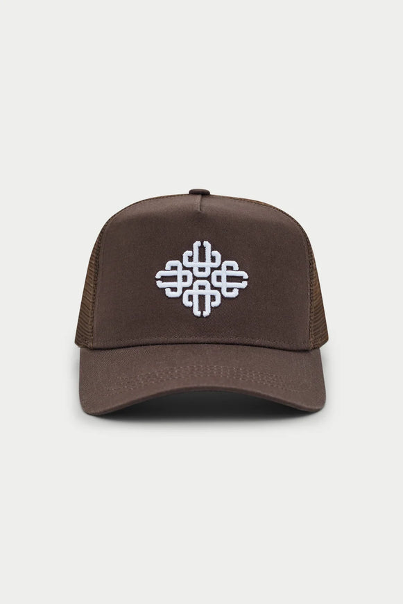 The Couture Club The Couture Club Mesh Cap Emboidered Emblem FW26 Brown