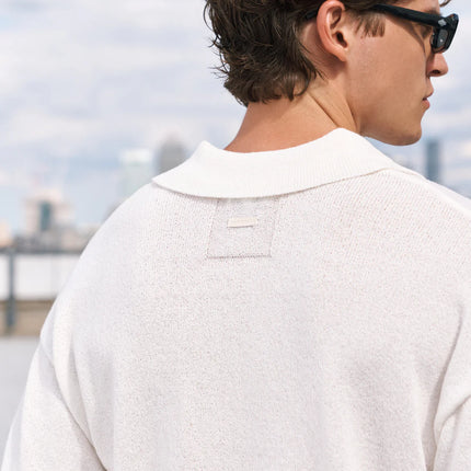 The Couture Club The Couture Club Short Sleeve Polo Fine Cauge Knitted SS26 White