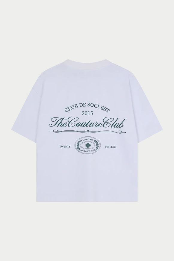 The Couture Club The Couture Club T-Shirt Club De Soci SS26 White/Forest Green