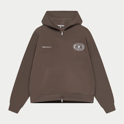 The Couture Club The Couture Club Zip Hoodie Lake Como SS26 Brown