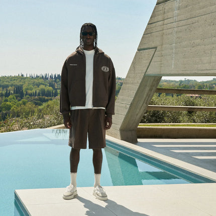 The Couture Club The Couture Club Zip Hoodie Lake Como SS26 Brown