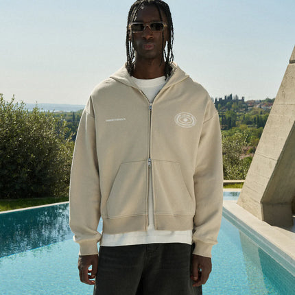 The Couture Club The Couture Club Zip Hoodie Lake Como SS26 Mushroom