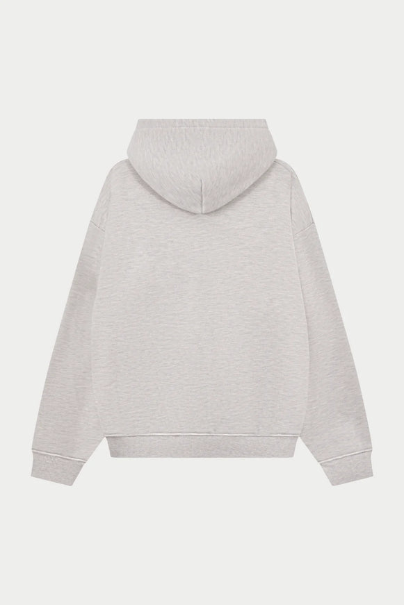 The Couture Club The Couture Club Zip Hoodie Monogram Applique Emblem SS26 Grey Melange