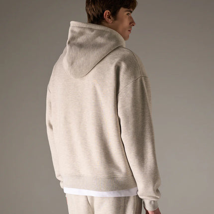 The Couture Club The Couture Club Zip Hoodie Monogram Applique Emblem SS26 Grey Melange