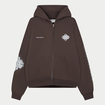 The Couture Club The Couture Club Zip Hoodie Motion Blurred SS26 Brown