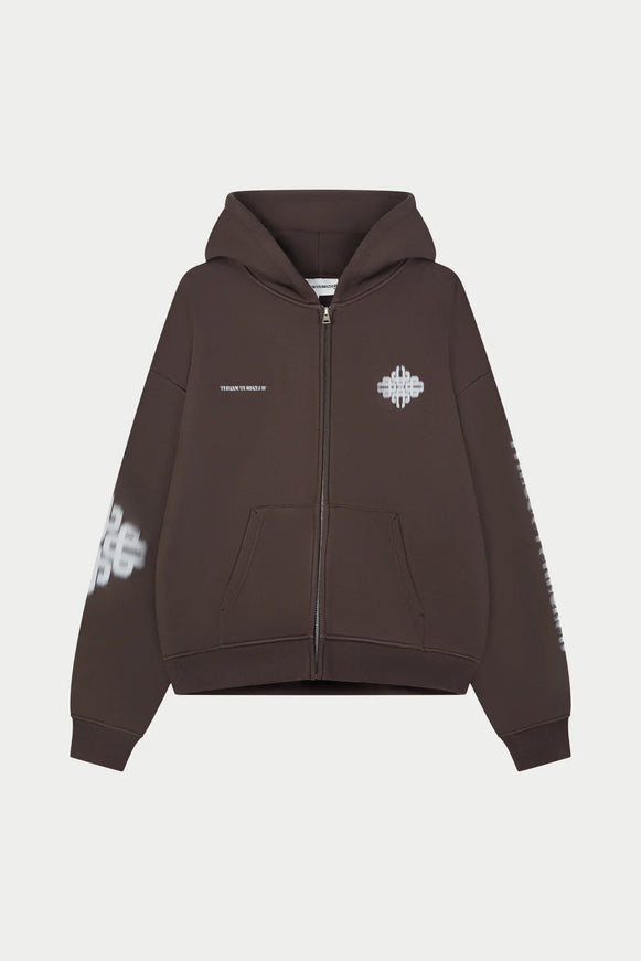 The Couture Club The Couture Club Zip Hoodie Motion Blurred SS26 Brown