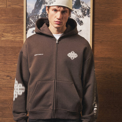 The Couture Club The Couture Club Zip Hoodie Motion Blurred SS26 Brown