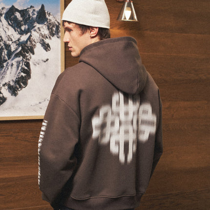 The Couture Club The Couture Club Zip Hoodie Motion Blurred SS26 Brown