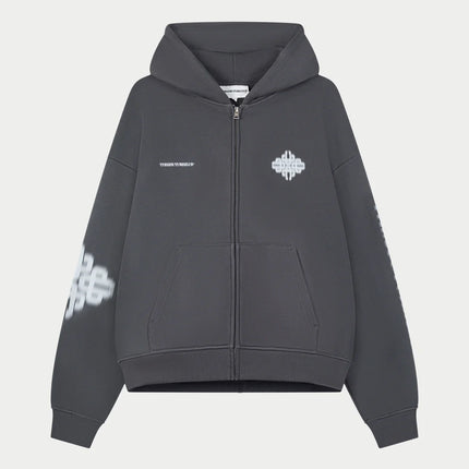 The Couture Club The Couture Club Zip Hoodie Motion Blurred SS26 Charcoal